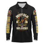 Buffalo Soldiers Long Sleeve Polo Shirt American American Legend 1866-1944
