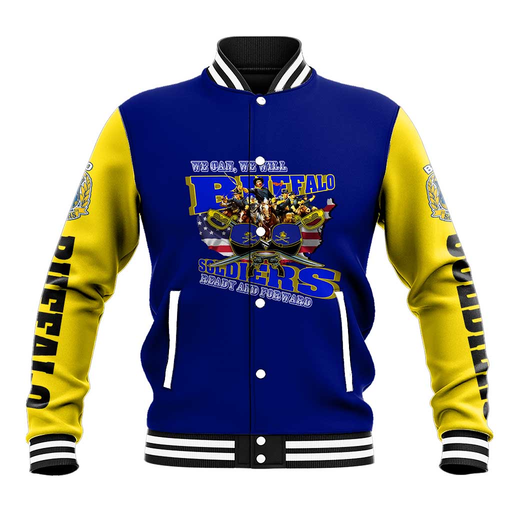 We Can We Will Buffalo Soldiers Baseball Jacket Us Army Ready and Forward