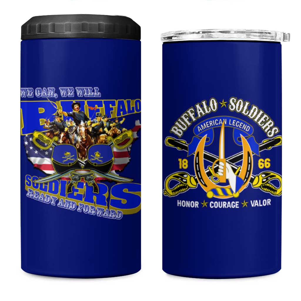 We Can We Will Buffalo Soldiers 4 in 1 Can Cooler Tumbler Us Army Ready and Forward