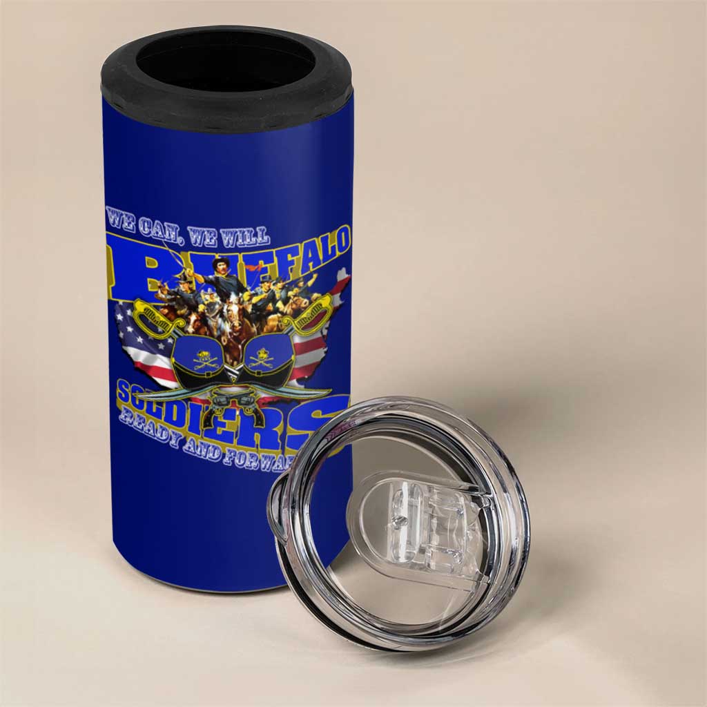 We Can We Will Buffalo Soldiers 4 in 1 Can Cooler Tumbler Us Army Ready and Forward