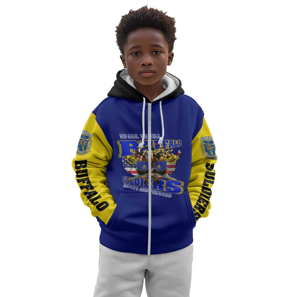 We Can We Will Buffalo Soldiers Kid Hoodie Us Army Ready and Forward