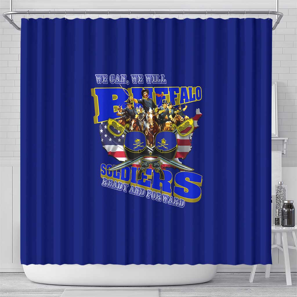 We Can We Will Buffalo Soldiers Shower Curtain Us Army Ready and Forward