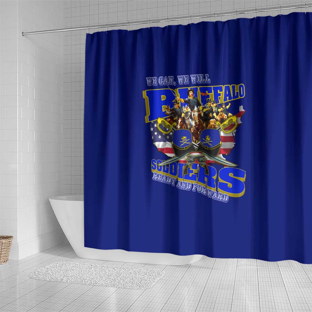We Can We Will Buffalo Soldiers Shower Curtain Us Army Ready and Forward