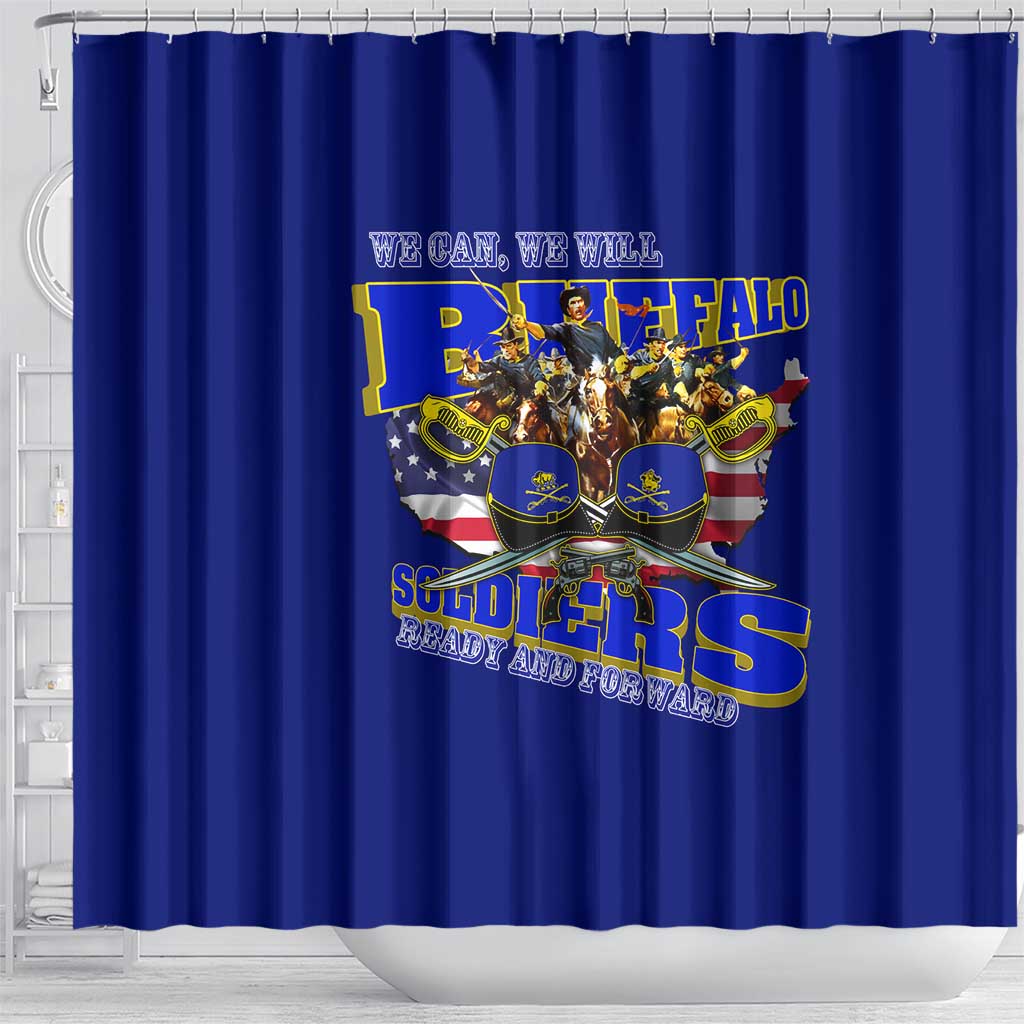 We Can We Will Buffalo Soldiers Shower Curtain Us Army Ready and Forward
