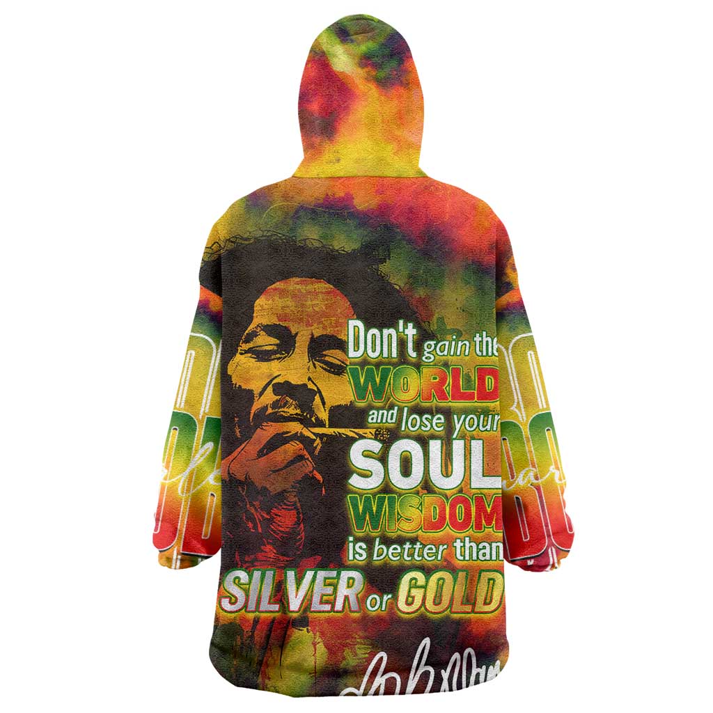The Legend of Reggae One Love Kid Wearable Blanket Hoodie Bob Colorful Art