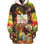 The Legend of Reggae One Love Wearable Blanket Hoodie Bob Colorful Art