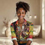 The Legend of Reggae One Love Women Casual Shirt Bob Colorful Art