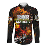 Bob King Of Reggae Rastafari Lion Long Sleeve Button Shirt You Never Know How Strong You Are