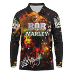 Bob King Of Reggae Rastafari Lion Long Sleeve Polo Shirt You Never Know How Strong You Are