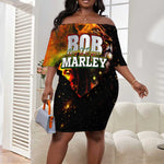 Bob King Of Reggae Rastafari Lion Off Shoulder Short Dress You Never Know How Strong You Are