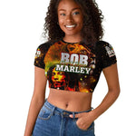 Bob King Of Reggae Rastafari Lion Raglan Cropped T shirt You Never Know How Strong You Are