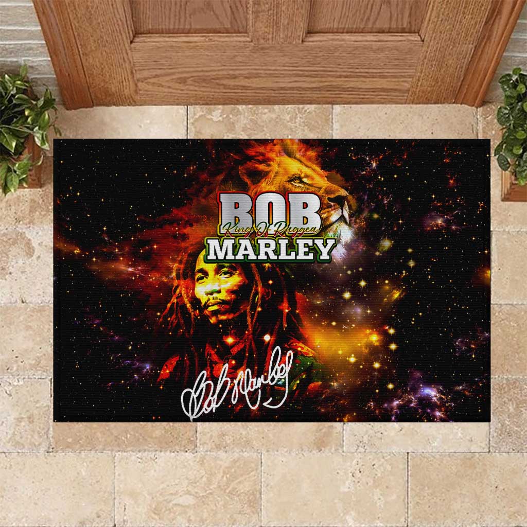 Lion Black King Rubber Doormat African Heritage DT02