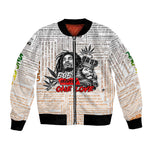 Afro King of Reggae Legend Bob Bomber Jacket Rastafari Lion Cannabis Typography Style