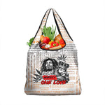 Afro King of Reggae Legend Bob Grocery Bag Rastafari Lion Cannabis Typography Style