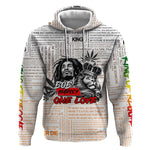 Afro King of Reggae Legend Bob Hoodie Rastafari Lion Cannabis Typography Style