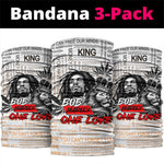 Afro King of Reggae Legend Bob Neck Gaiter Rastafari Lion Cannabis Typography Style DT02