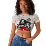 Afro King of Reggae Legend Bob Raglan Cropped T shirt Rastafari Lion Cannabis Typography Style
