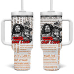 Afro King of Reggae Legend Bob Tumbler With Handle Rastafari Lion Cannabis Typography Style