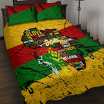 Black History Month Africa Quilt Bed Set Strength Love and Justice Typography