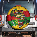 Black History Month Africa Spare Tire Cover Strength Love and Justice Typography