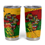 Black History Month Africa Tumbler Cup Strength Love and Justice Typography