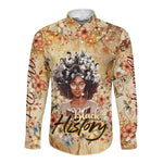 African Women Black History Long Sleeve Button Shirt Civil Rights Leaders My Roots