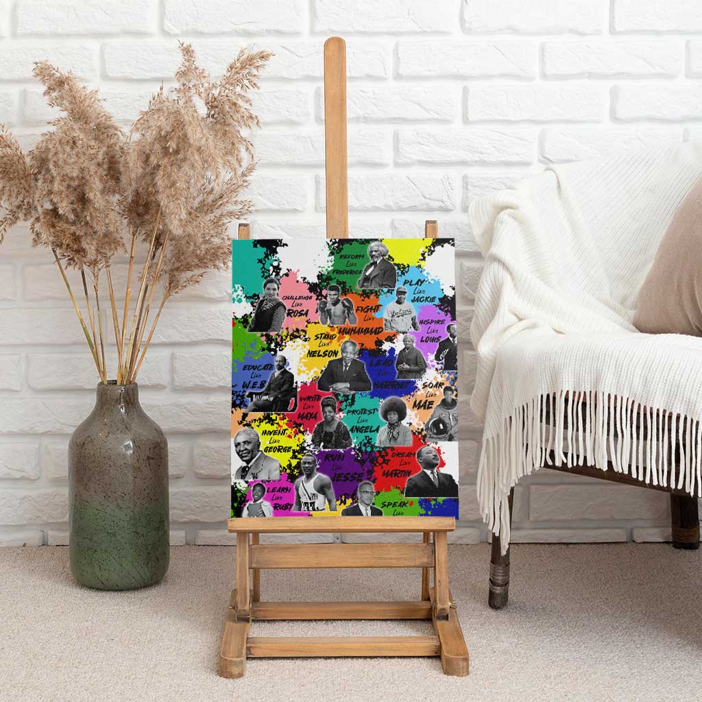 Black History Month African American Canvas Wall Art Paint Splashes