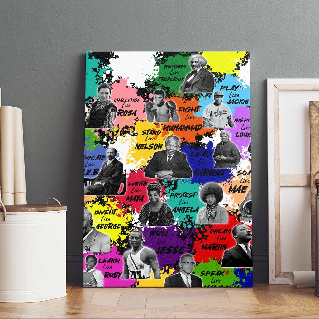 Black History Month African American Canvas Wall Art Paint Splashes