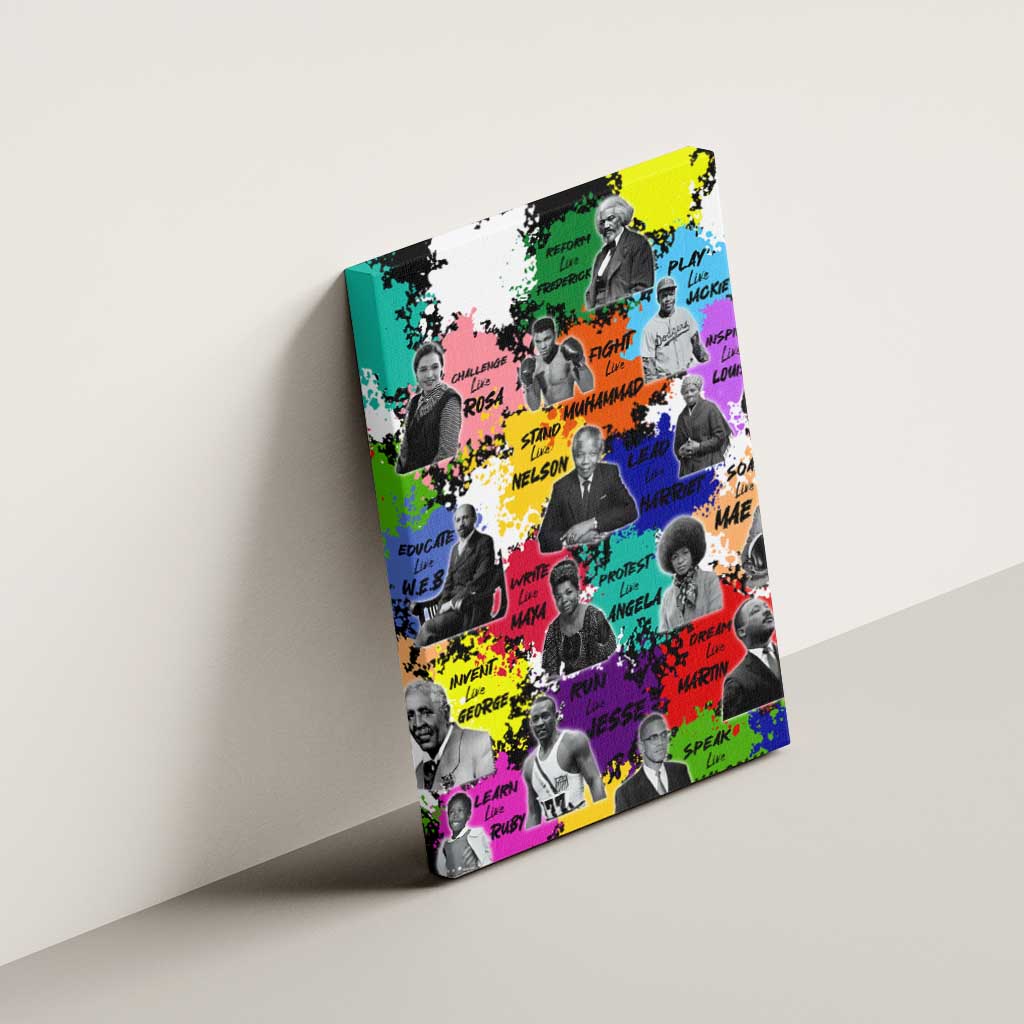 Black History Month African American Canvas Wall Art Paint Splashes