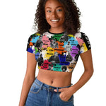 Black History Month African American Raglan Cropped T shirt Paint Splashes