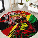 Afro Jamaica Lion Round Carpet Coat Of Arms Rastafarianism