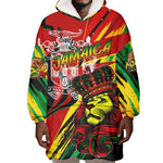 Afro Jamaica Lion Wearable Blanket Hoodie Coat Of Arms Rastafarianism