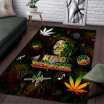 King Of Reggae Legend Bob Area Rug Peace and Love