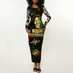 King Of Reggae Legend Bob Long Sleeve Bodycon Dress Peace and Love