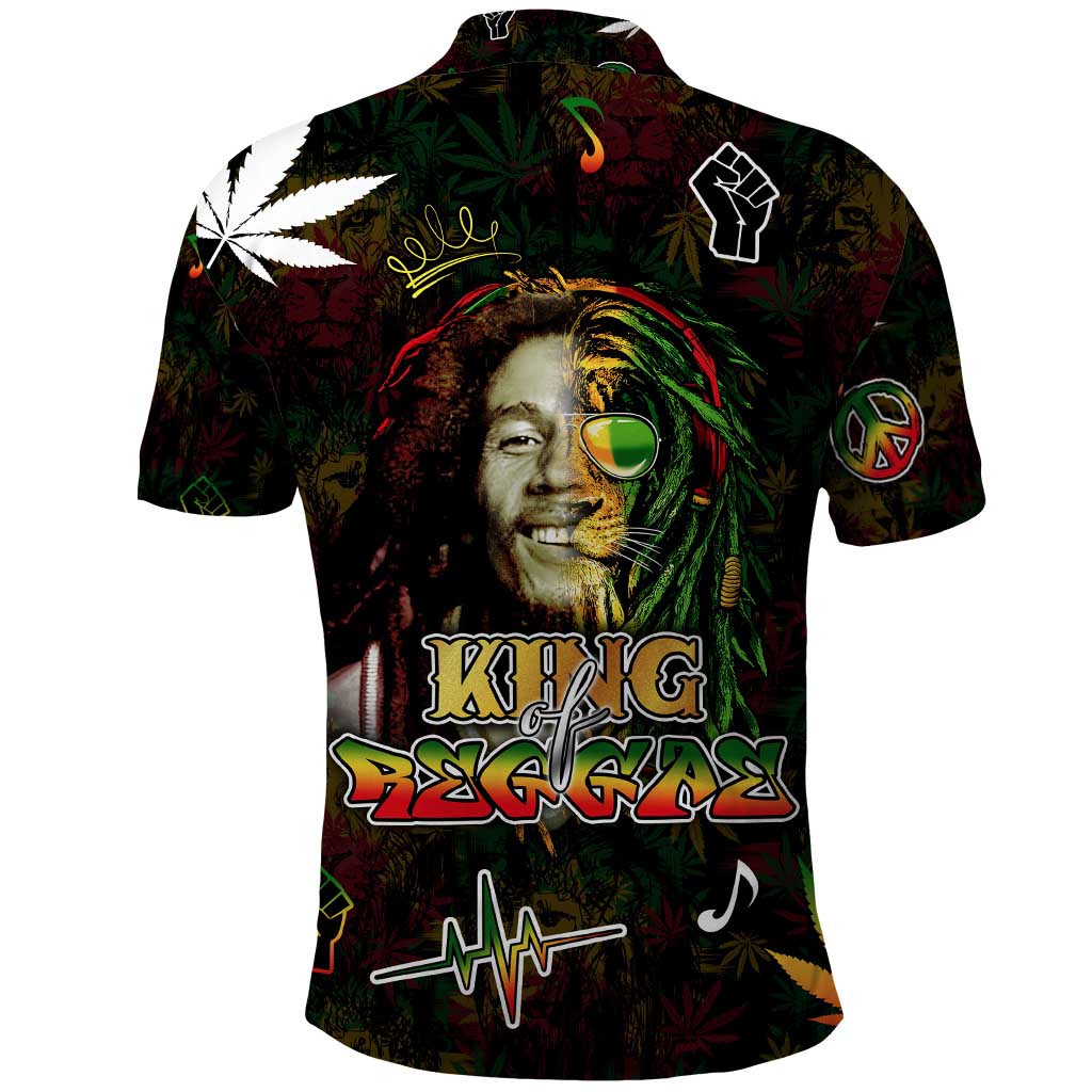 King Of Reggae Legend Bob Polo Shirt Peace and Love