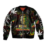 King Of Reggae Legend Bob Sleeve Zip Bomber Jacket Peace and Love
