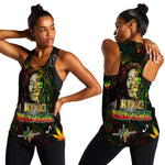 King Of Reggae Legend Bob Women Racerback Tank Peace and Love