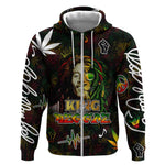 King Of Reggae Legend Bob Zip Hoodie Peace and Love