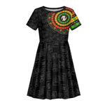 Adinkra Symbols Kid Short Sleeve Dress African Culture