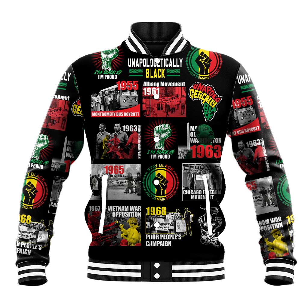 Civil Rights Movement Baseball Jacket Poster Art Black Pride DT02