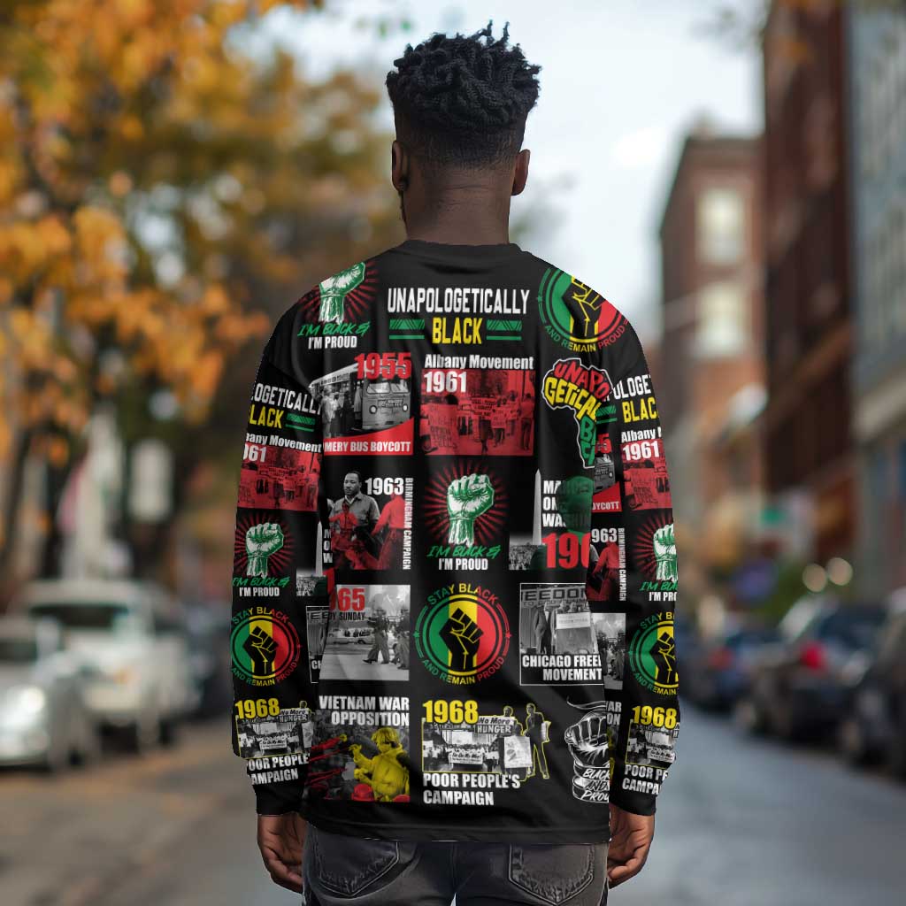 Civil Rights Movement Long Sleeve Shirt Poster Art Black Pride DT02