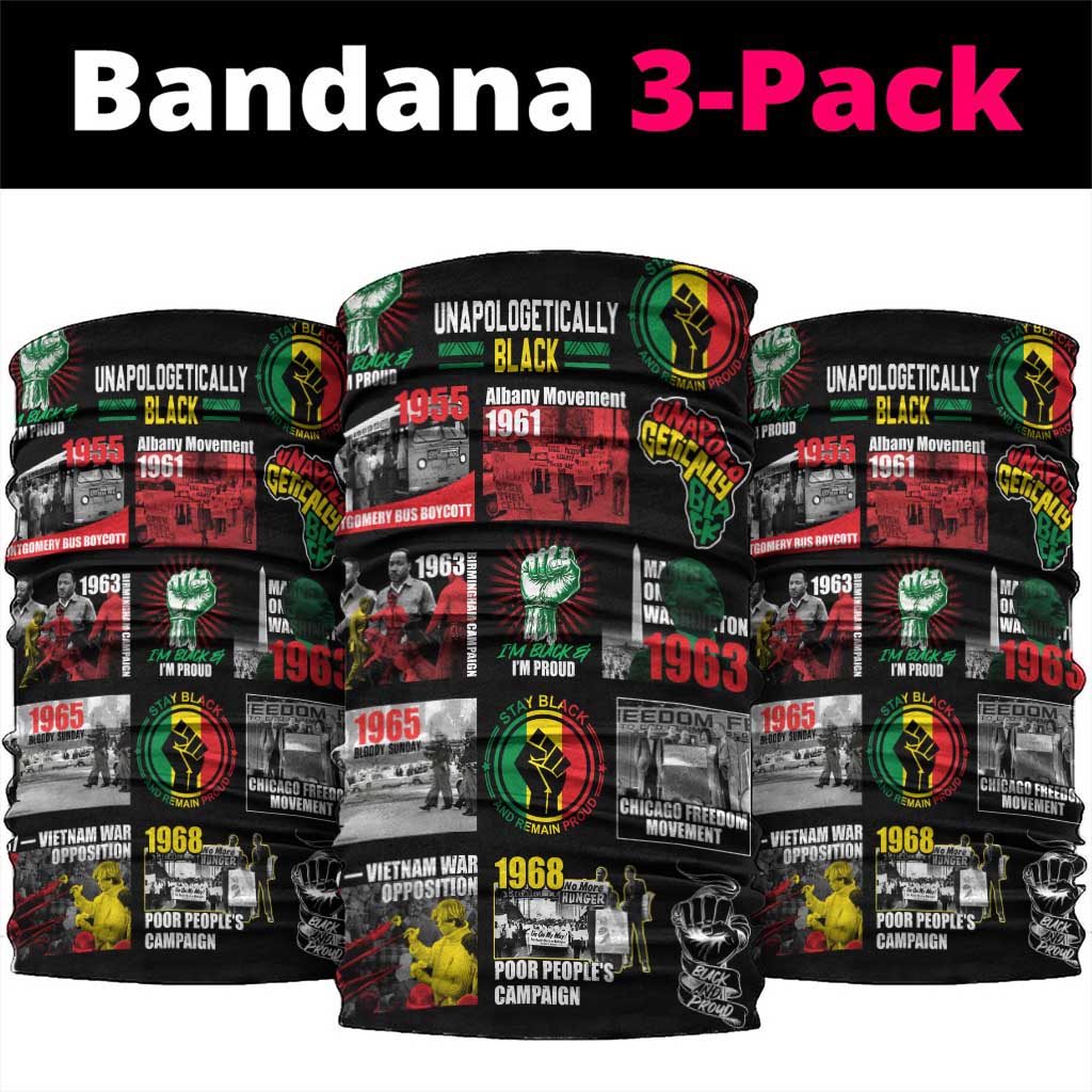 Civil Rights Movement Neck Gaiter Poster Art Black Pride DT02