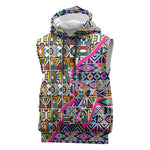 African Ndebele Pattern Sleeveless Hoodie - African Pride