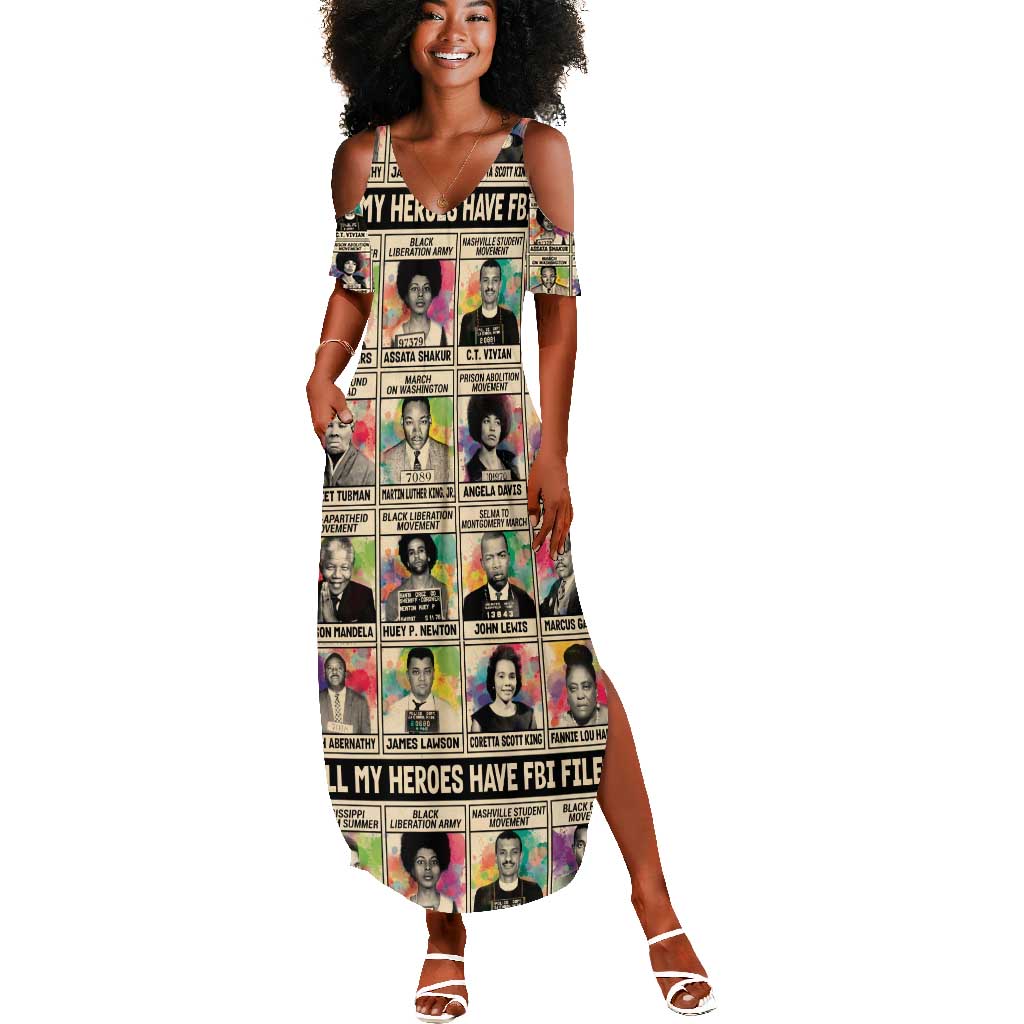 All My Heroes Have FBI Files Summer Maxi Dress Civil Rights Leaders