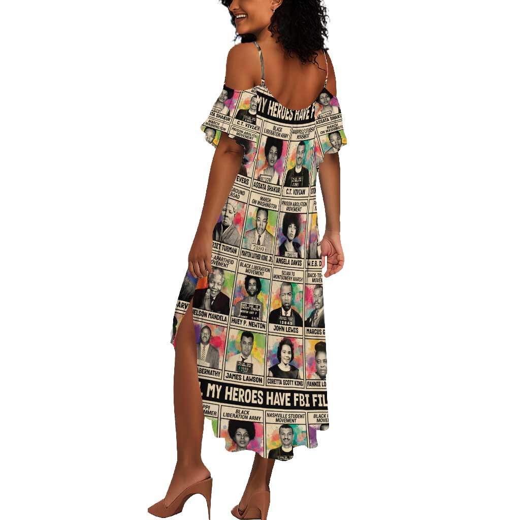 All My Heroes Have FBI Files Summer Maxi Dress Civil Rights Leaders