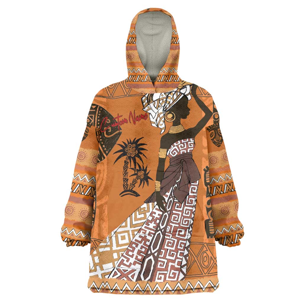 Personalized Beautiful Woman African KId Wearable Blanket Hoodie