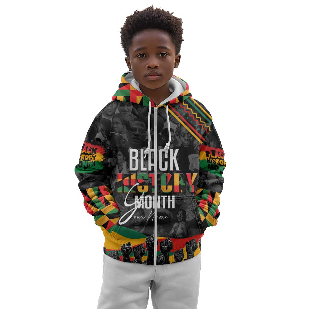 Personalized Black History Month Kid Hoodie with African American Heroes