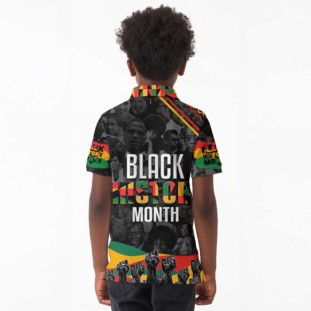 Personalized Black History Month Kid Polo Shirt with African American Heroes