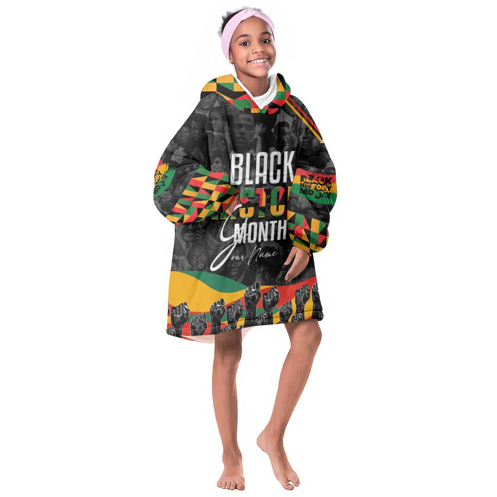 Personalized Black History Month KId Wearable Blanket Hoodie with African American Heroes