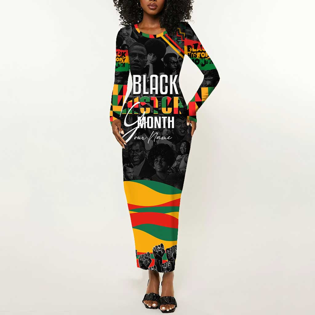 history of bodycon dress Personalized Black Month Long Sleeve with African American Heroes by AfricanPride Herve leger